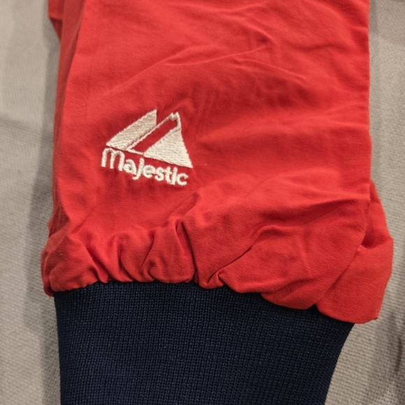 VTG 90s Majestic Atlanta Braves Bomber 1/2 Zip Pullover Men's L Authentic Collec - Picture 5 of 11